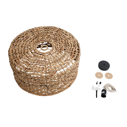 MANGATA 01849 Boho Κρεμαστό Φωτιστικό Οροφής με Ντουί 1 x E27 AC 220-240V IP20 - Καφέ - Μ60 x Π60 x Υ28