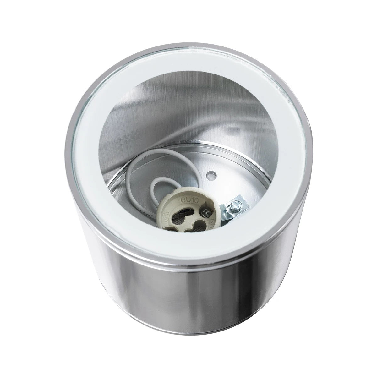 MARETTI KLV-101-0057 Φωτιστικό Downlight Σποτ για Λάμπα MR16 με Ντουί GU10 AC 220-240V Αδιάβροχο IP65 - Νίκελ Χρώμιο - Μ9 x Π9 x Υ9