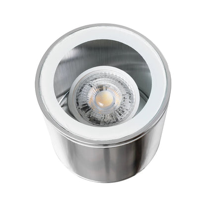 MARETTI KLV-101-0057 Φωτιστικό Downlight Σποτ για Λάμπα MR16 με Ντουί GU10 AC 220-240V Αδιάβροχο IP65 - Νίκελ Χρώμιο - Μ9 x Π9 x Υ9