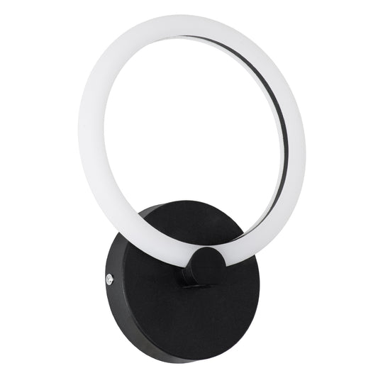 MATILDA 61339 Φωτιστικό Τοίχου - Απλίκα Design LED CCT 8W 960lm 360° AC 220-240V - Εναλλαγή Φωτισμού μέσω Διακόπτη On/Off All In One Ψυχρό 6000k+Φυσικό 4500k+Θερμό 2700k Μ20 x Π5 x Υ25.5cm - Μαύρο