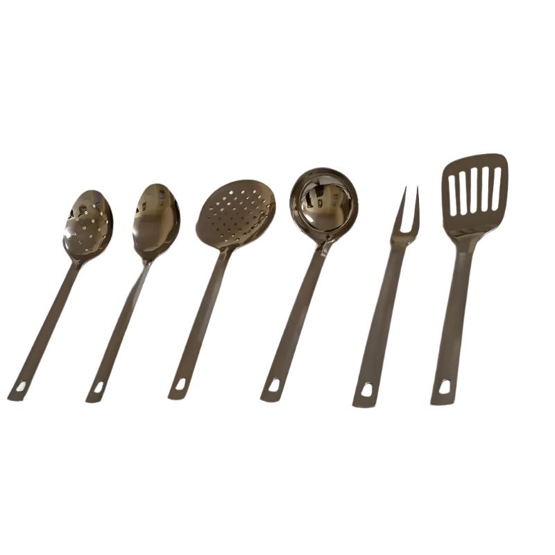 Σετ 6 Τεμ Κουτάλες Ανοξείδωτες με Ανοξείδωτη Βάση 45x19εκ