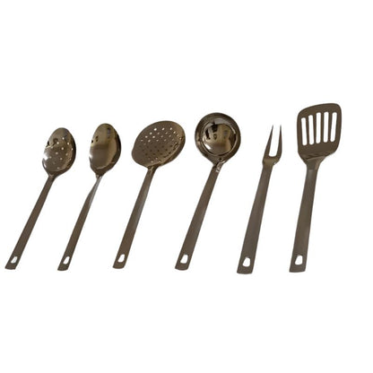 Σετ 6 Τεμ Κουτάλες Ανοξείδωτες με Ανοξείδωτη Βάση 45x19εκ