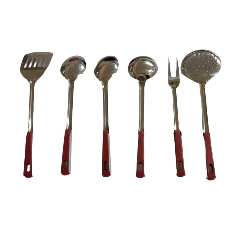 Σετ 6 Τεμ Κουτάλες Ανοξείδωτες με Ανοξείδωτη Βάση 31x15εκ