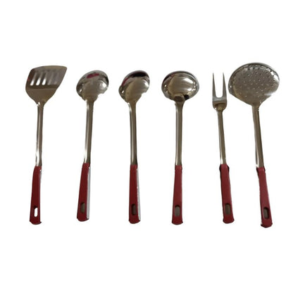 Σετ 6 Τεμ Κουτάλες Ανοξείδωτες με Ανοξείδωτη Βάση 31x15εκ