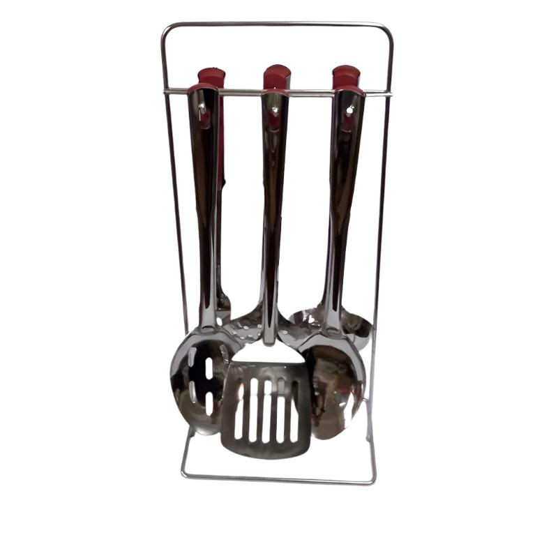 Σετ 6 Τεμ Κουτάλες Ανοξείδωτες με Ανοξείδωτη Βάση 31x15εκ