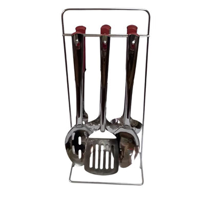 Σετ 6 Τεμ Κουτάλες Ανοξείδωτες με Ανοξείδωτη Βάση 31x15εκ