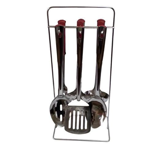 Σετ 6 Τεμ Κουτάλες Ανοξείδωτες με Ανοξείδωτη Βάση 31x15εκ