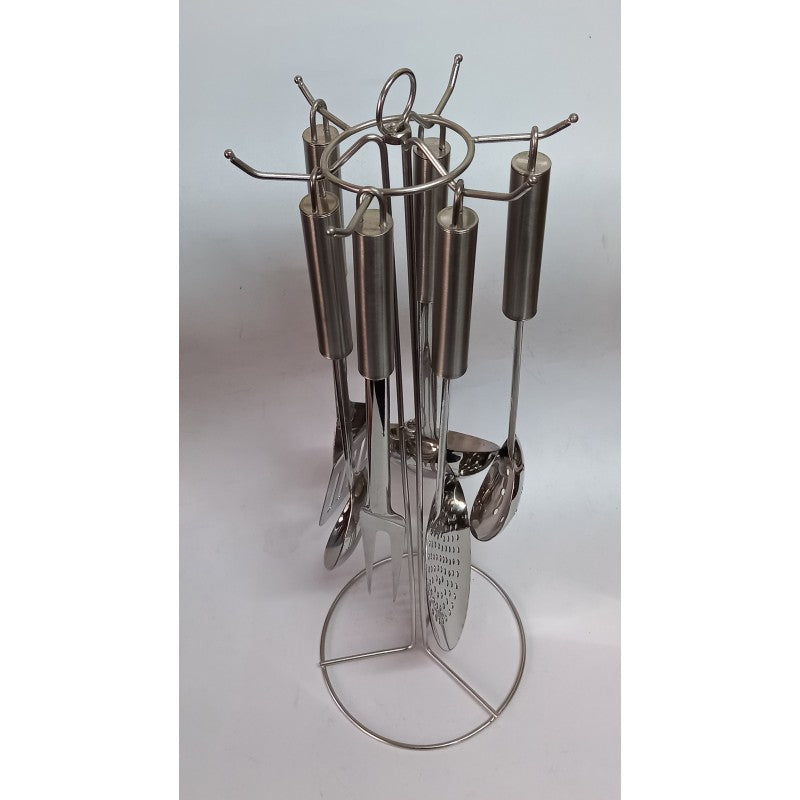 Σετ 6 Τεμ Κουτάλες Ανοξείδωτες με Ανοξείδωτη Βάση 31x15εκ