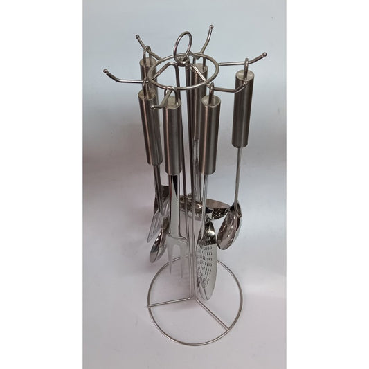 Σετ 6 Τεμ Κουτάλες Ανοξείδωτες με Ανοξείδωτη Βάση 31x15εκ