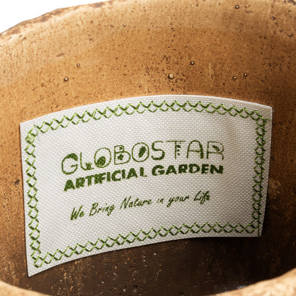 MENDOZA 20502 Διακοσμητικό Κεραμικό Κασπώ Γλάστρα - Flower Pot Καφέ Φ16.5 x Υ15.5cm