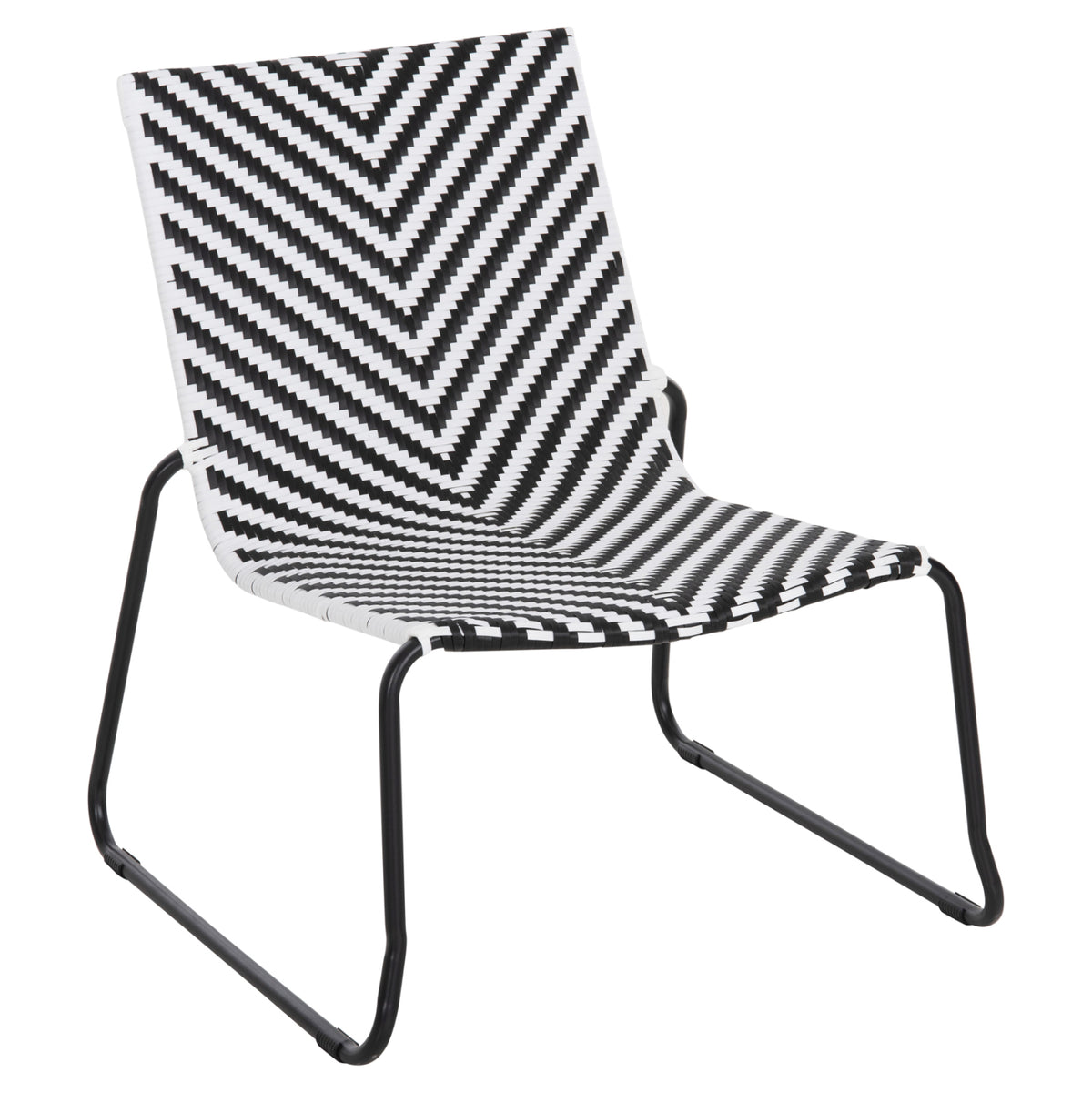 ΜΕΤΑΛΛΙΚΗ ΚΑΡΕΚΛΑ PONY ΜΑΥΡΟ & ΑΣΠΡΟ ΣΥΝΘ. RATTAN 66x68x75