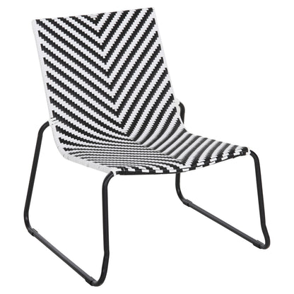 ΜΕΤΑΛΛΙΚΗ ΚΑΡΕΚΛΑ PONY ΜΑΥΡΟ & ΑΣΠΡΟ ΣΥΝΘ. RATTAN 66x68x75