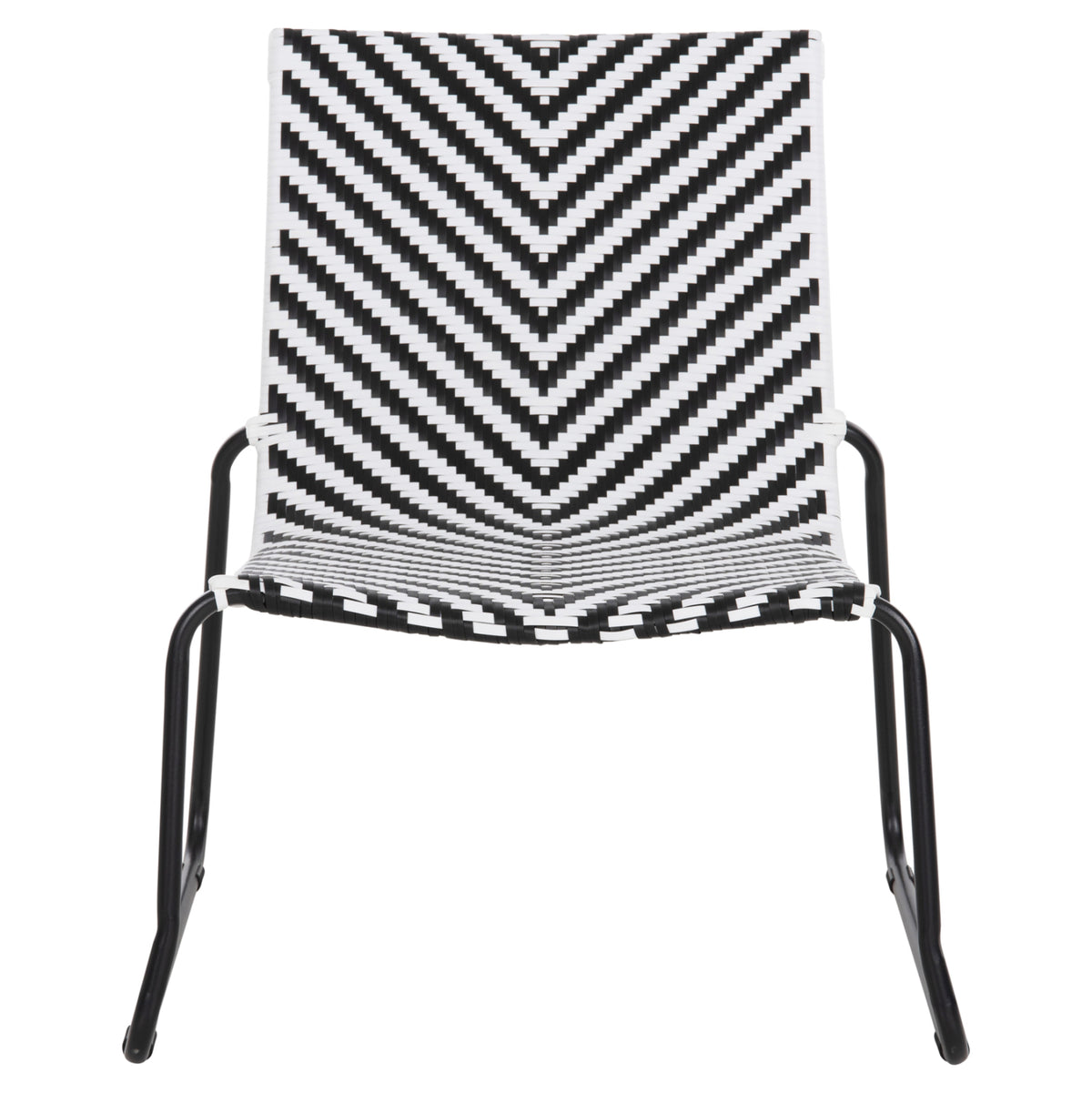 ΜΕΤΑΛΛΙΚΗ ΚΑΡΕΚΛΑ PONY ΜΑΥΡΟ & ΑΣΠΡΟ ΣΥΝΘ. RATTAN 66x68x75