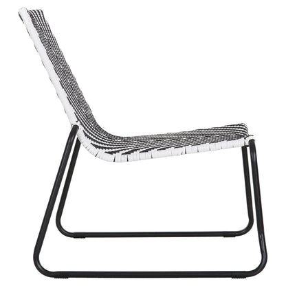 ΜΕΤΑΛΛΙΚΗ ΚΑΡΕΚΛΑ PONY ΜΑΥΡΟ & ΑΣΠΡΟ ΣΥΝΘ. RATTAN 66x68x75
