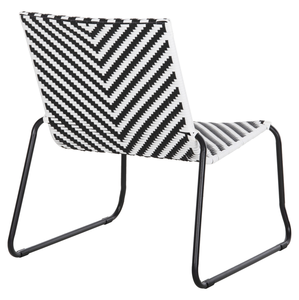 ΜΕΤΑΛΛΙΚΗ ΚΑΡΕΚΛΑ PONY ΜΑΥΡΟ & ΑΣΠΡΟ ΣΥΝΘ. RATTAN 66x68x75