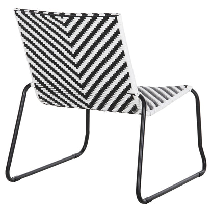 ΜΕΤΑΛΛΙΚΗ ΚΑΡΕΚΛΑ PONY ΜΑΥΡΟ & ΑΣΠΡΟ ΣΥΝΘ. RATTAN 66x68x75