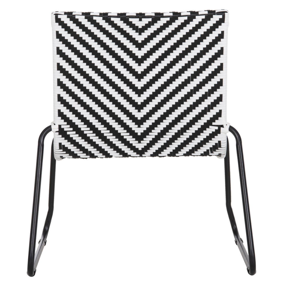 ΜΕΤΑΛΛΙΚΗ ΚΑΡΕΚΛΑ PONY ΜΑΥΡΟ & ΑΣΠΡΟ ΣΥΝΘ. RATTAN 66x68x75