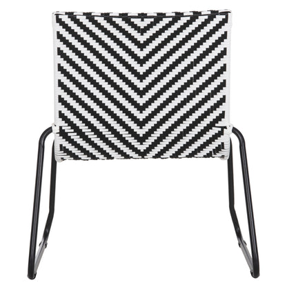 ΜΕΤΑΛΛΙΚΗ ΚΑΡΕΚΛΑ PONY ΜΑΥΡΟ & ΑΣΠΡΟ ΣΥΝΘ. RATTAN 66x68x75