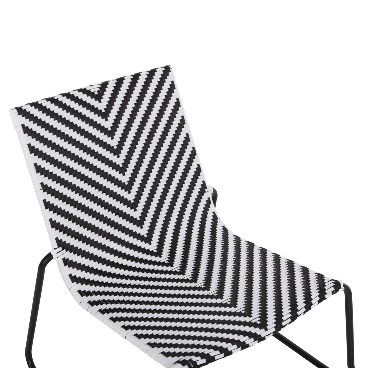 ΜΕΤΑΛΛΙΚΗ ΚΑΡΕΚΛΑ PONY ΜΑΥΡΟ & ΑΣΠΡΟ ΣΥΝΘ. RATTAN 66x68x75