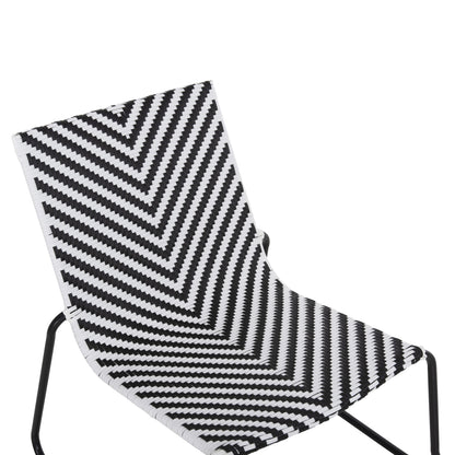 ΜΕΤΑΛΛΙΚΗ ΚΑΡΕΚΛΑ PONY ΜΑΥΡΟ & ΑΣΠΡΟ ΣΥΝΘ. RATTAN 66x68x75