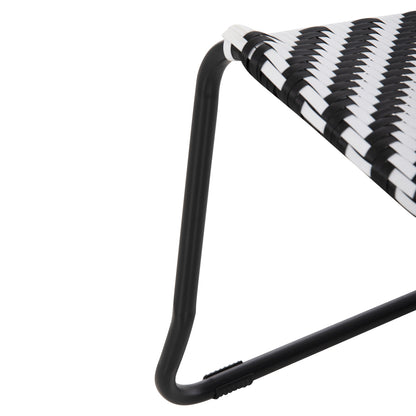 ΜΕΤΑΛΛΙΚΗ ΚΑΡΕΚΛΑ PONY ΜΑΥΡΟ & ΑΣΠΡΟ ΣΥΝΘ. RATTAN 66x68x75