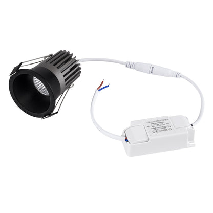 MICRO-B 60245 Χωνευτό LED Spot Downlight TrimLess Φ6cm 7W 875lm 38° AC 220-240V IP20 Φ6 x Υ7.8cm - Στρόγγυλο - Μαύρο - Θερμό Λευκό 2700K - Bridgelux COB