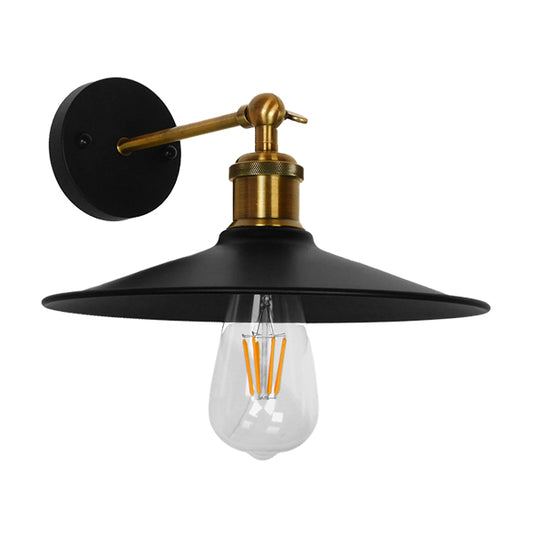 MINIMALL 01039 Vintage Φωτιστικό Τοίχου - Απλίκα με Ντουί 1 x E27 AC 220-240V IP20 - Μαύρο & Χρυσό - Μ22 x Π39 x Υ18