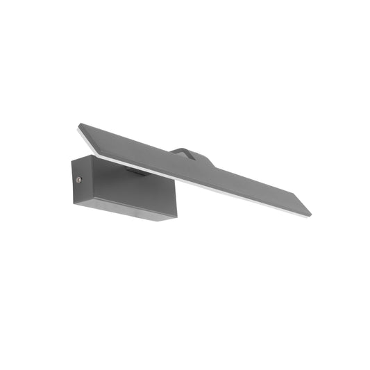 MIRROR 60513 Φωτιστικό Τοίχου - Απλίκα LED 12W 1440lm 120° AC 85-265V IP54 Φυσικό Λευκό 4500K Γκρι Μέταλλο - Μ42 x Π5 x Υ15cm