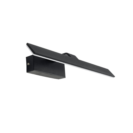 MIRROR 60514 Φωτιστικό Τοίχου - Απλίκα LED 12W 1440lm 120° AC 85-265V IP54 Φυσικό Λευκό 4500K Μαύρο Μέταλλο - Μ42 x Π5 x Υ15cm