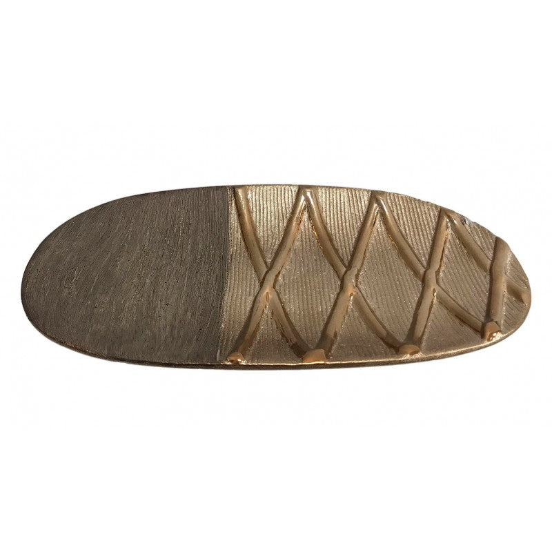 Πιατέλα Κεραμική Διακοσμητική σε Καφέ-Χρυσό Χρώμα 36x19εκ