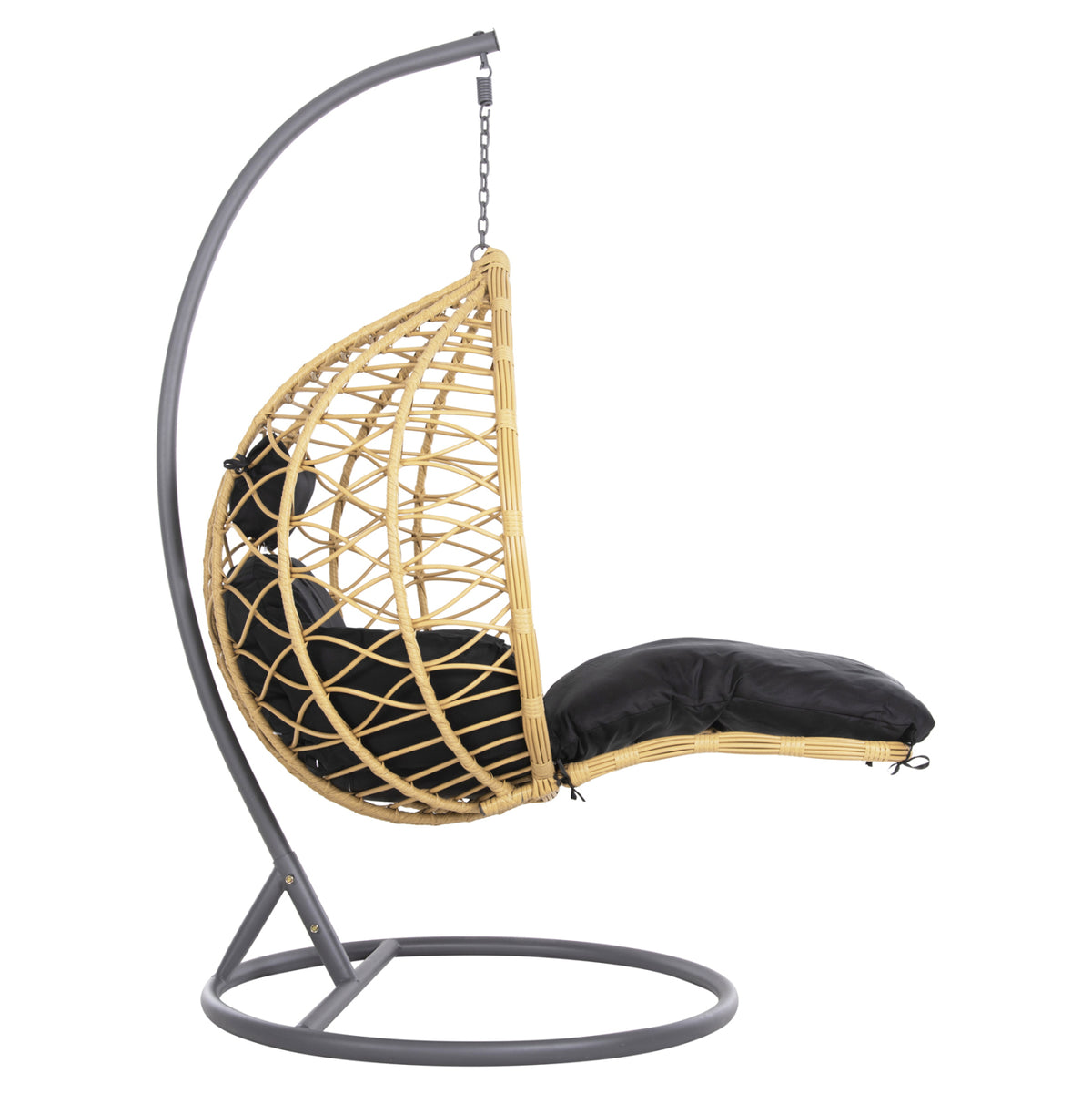 ΜΟΝΗ ΚΡΕΜΑΣΤΗ ΦΩΛΙΑ ME ΥΠΟΠΟΔΙΟ GRACIE ΜΠΕΖ ΣΥΝΘ. RATTAN ΓΚΡΙ ΜΕΤΑΛ. ΣΚΕΛΕΤΟΣ Φ104x200