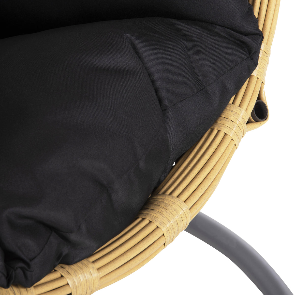 ΜΟΝΗ ΚΡΕΜΑΣΤΗ ΦΩΛΙΑ ME ΥΠΟΠΟΔΙΟ GRACIE ΜΠΕΖ ΣΥΝΘ. RATTAN ΓΚΡΙ ΜΕΤΑΛ. ΣΚΕΛΕΤΟΣ Φ104x200