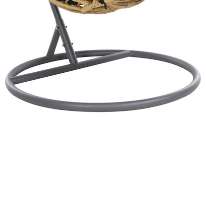 ΜΟΝΗ ΚΡΕΜΑΣΤΗ ΦΩΛΙΑ ME ΥΠΟΠΟΔΙΟ GRACIE ΜΠΕΖ ΣΥΝΘ. RATTAN ΓΚΡΙ ΜΕΤΑΛ. ΣΚΕΛΕΤΟΣ Φ104x200