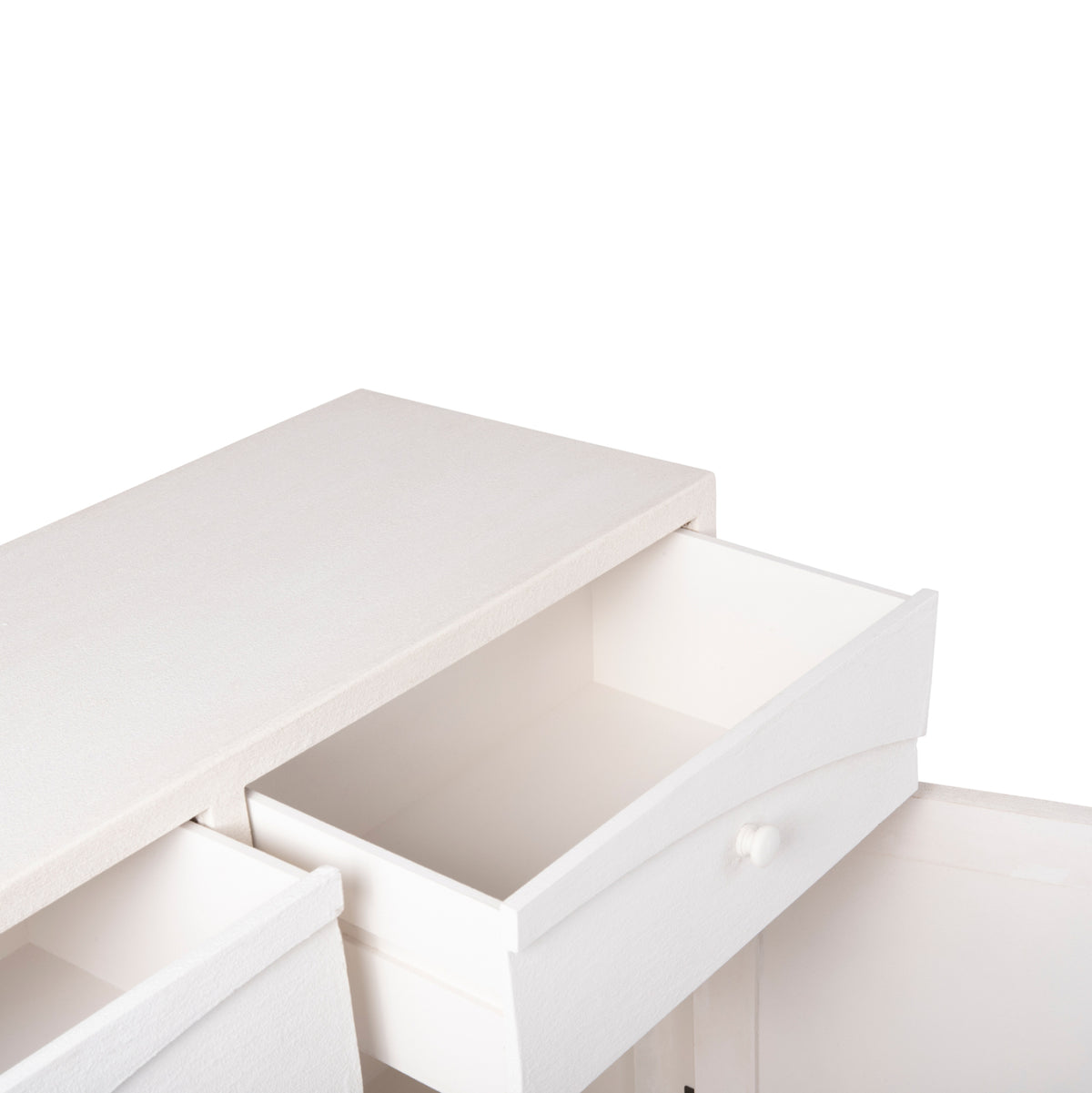 ΜΠΟΥΦΕΣ SANTORINI MDF ΣΕ ΥΠΟΛΕΥΚΟ ΧΡΩΜΑ 2 ΣΥΡΤΑΡΙΑ & 2 ΠΟΡΤΕΣ 107x38x82,5