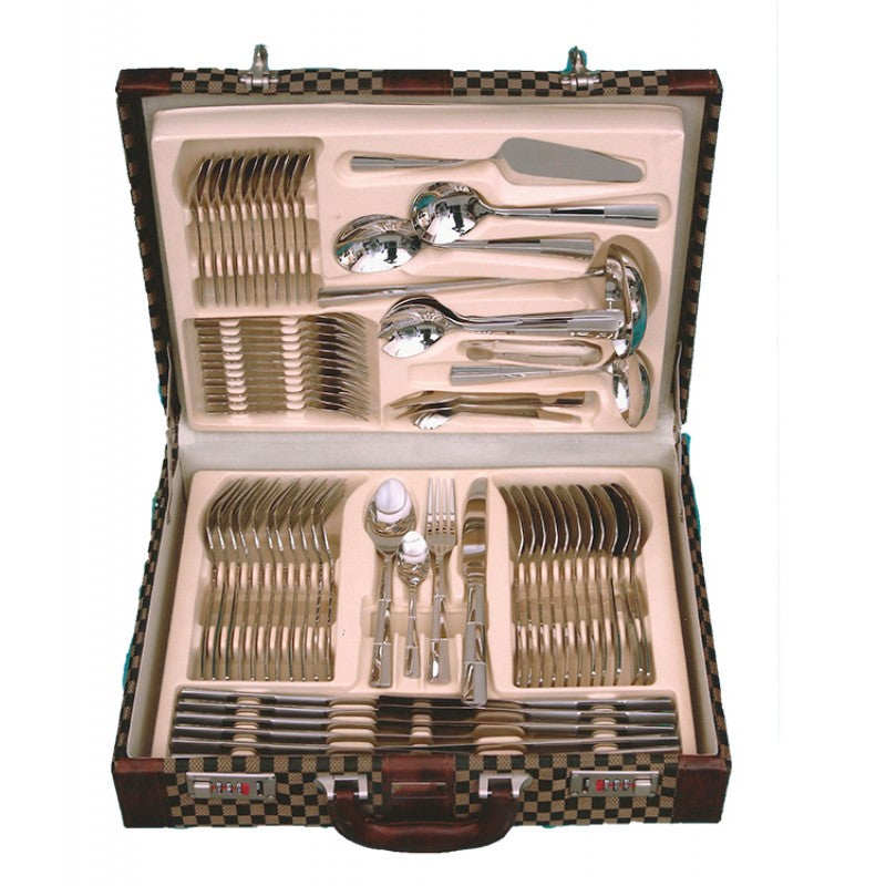 Μαχαιροπίρουνα σε Βαλίτσα Ανοξείδωτα Ασημί (72 Τεμ.)