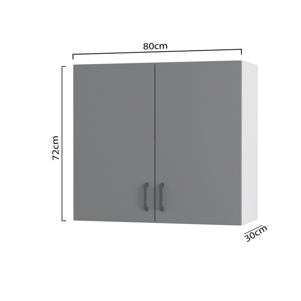Modest Πάνω Ντουλάπι Ανθρακί 80x30x72