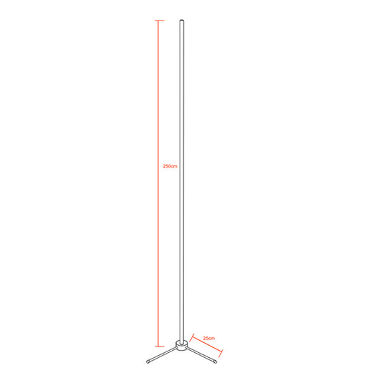 Μοντέρνο Minimal Επιδαπέδιο Μαύρο Φωτιστικό 250cm LED 40 Watt με Ασύρματο Χειριστήριο RF & Dimmer Ροζ ALIEN Design GLOBO-250-7
