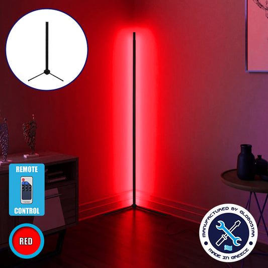 Μοντέρνο Minimal Επιτραπέζιο Μαύρο Φωτιστικό 50cm LED 8 Watt με Ασύρματο Χειριστήριο RF & Dimmer Κόκκινο ALIEN Design GLOBO-50-4