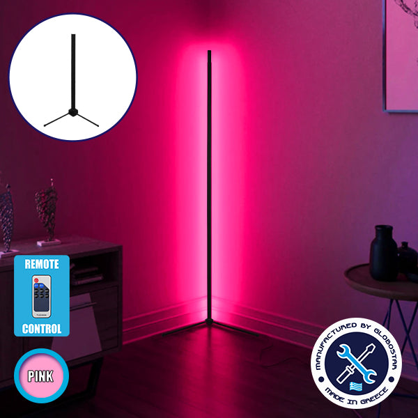 Μοντέρνο Minimal Επιτραπέζιο Μαύρο Φωτιστικό 50cm LED 8 Watt με Ασύρματο Χειριστήριο RF & Dimmer Ροζ ALIEN Design GLOBO-50-7