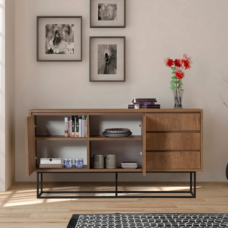 Μπουφές Amedeo από Μελαμίνη Χρώμα Καρυδί 140x36x72