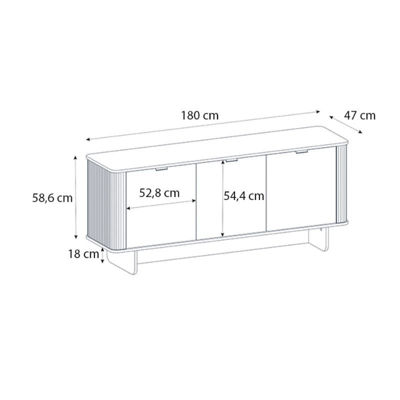 Μπουφές Bohema Χρώμα Μαύρο - Sepet Oak 180x47x76,6