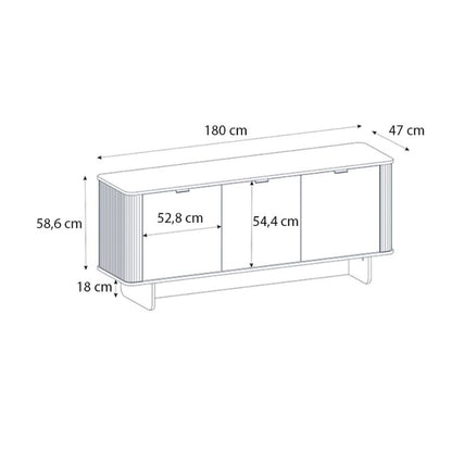 Μπουφές Bohema Χρώμα Μαύρο - Sepet Oak 180x47x76,6