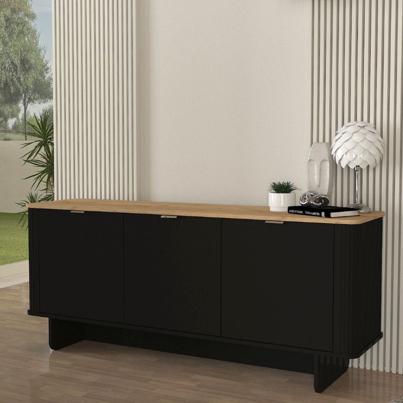 Μπουφές Bohema Χρώμα Μαύρο - Sepet Oak 180x47x76,6