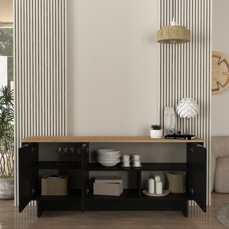 Μπουφές Bohema Χρώμα Μαύρο - Sepet Oak 180x47x76,6