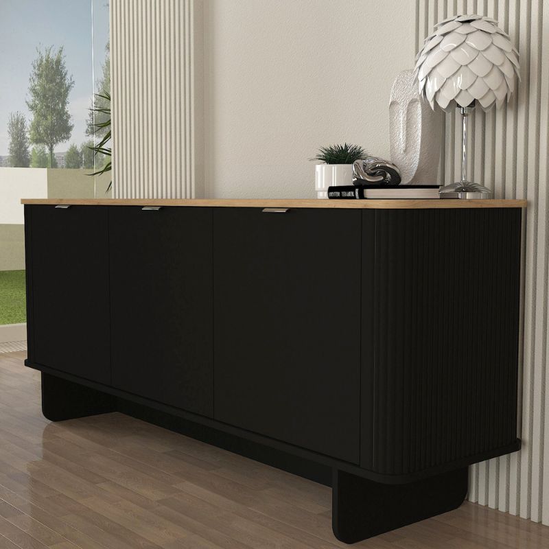 Μπουφές Bohema Χρώμα Μαύρο - Sepet Oak 180x47x76,6