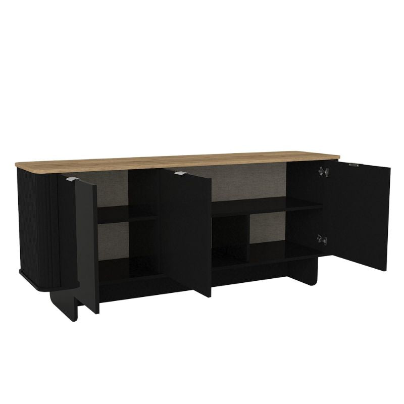 Μπουφές Bohema Χρώμα Μαύρο - Sepet Oak 180x47x76,6