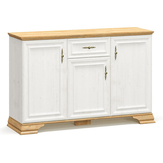Μπουφές Jaden Golden Oak-Λευκό Antique 137,5x39x88,5