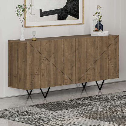 Μπουφές Jakomen Χρώμα Ανοιχτό Καρυδί 180x41,7x80