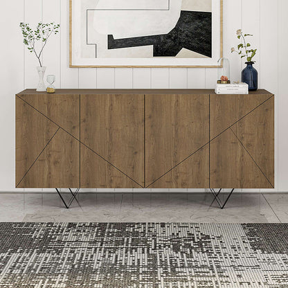 Μπουφές Jakomen Χρώμα Ανοιχτό Καρυδί 180x41,7x80
