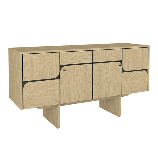 Μπουφές Lava Χρώμα Rota Oak - Ανθρακί 150x44,6x76